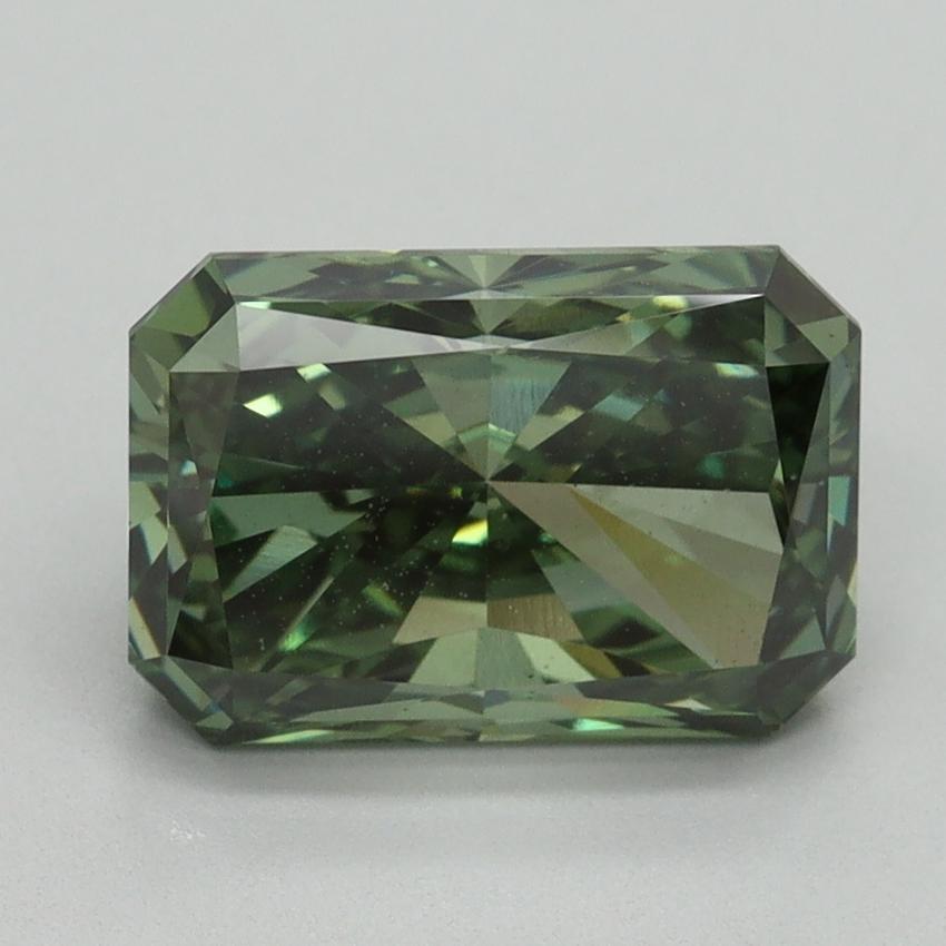 3.01 Ct. Fancy Vivid Green Radiant Lab Grown Diamond