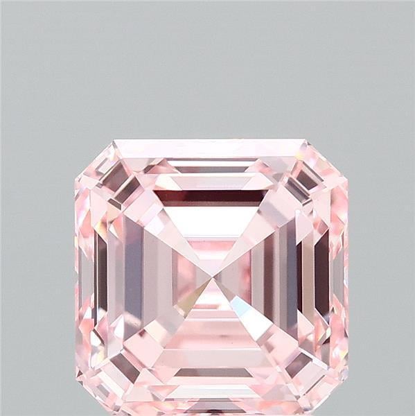 3.16 Ct. Fancy Intense Pink Asscher Lab Grown Diamond