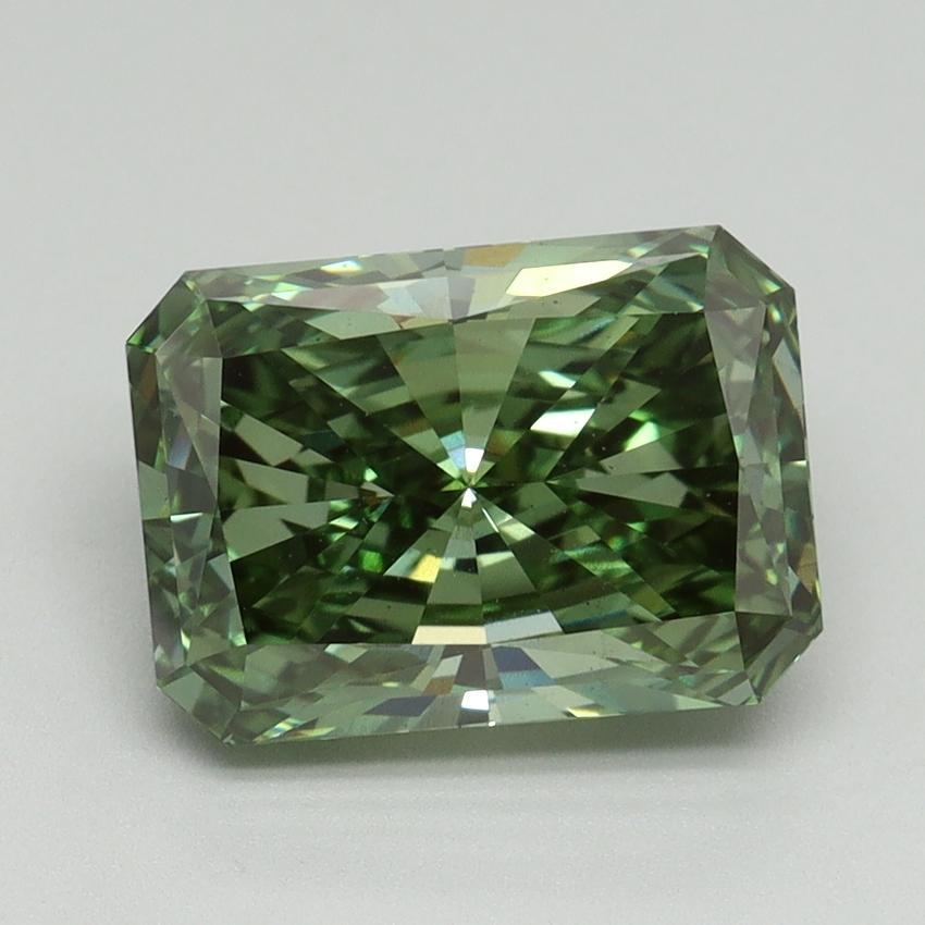3.06 Ct. Fancy Vivid Pacific Green Radiant Lab Grown Diamond