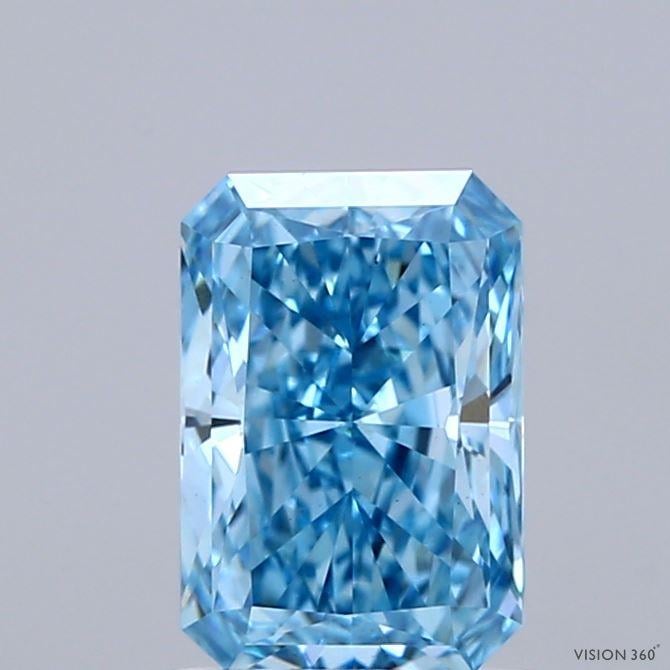 1.28 Ct. Fancy Vivid  Blue Radiant Lab Grown Diamond