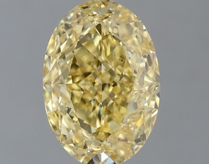 1.37 Ct. Fancy Intense Yellow Oval Lab Grown Diamond