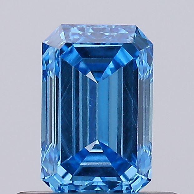 0.51 Ct. Fancy Vivid Blue Emerald Lab Grown Diamond