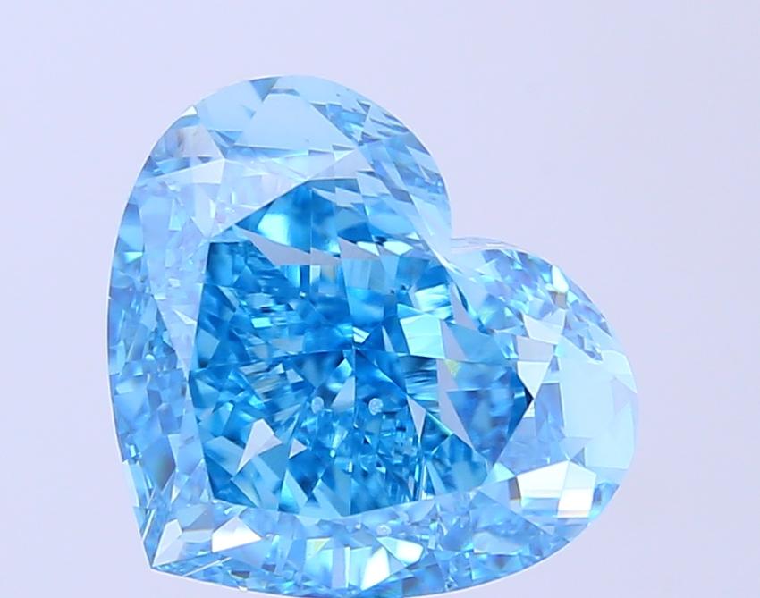 6.76 Ct. Fancy Vivid  Blue Heart Lab Grown Diamond