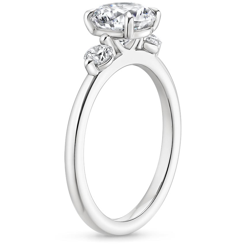 Platinum Perfect Fit Three Stone Diamond Ring, large side view