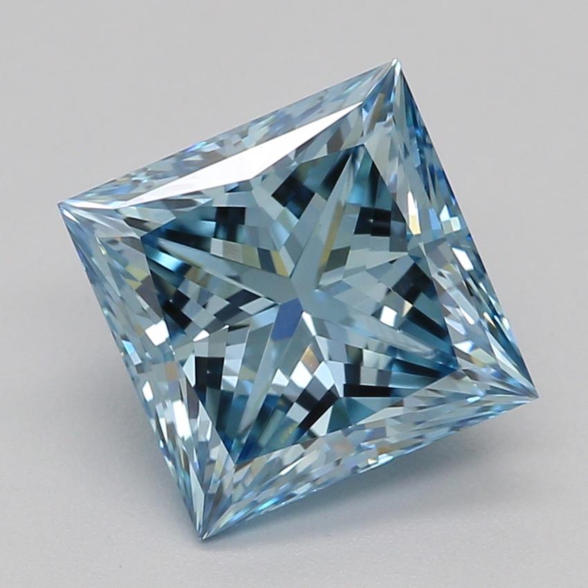 1.58 Ct. Fancy Vivid Blue Princess Lab Grown Diamond