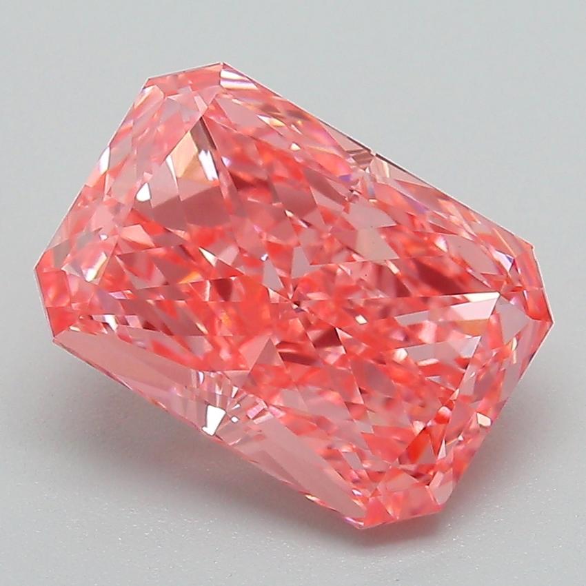 3.06 Ct. Fancy Vivid Pink Radiant Lab Grown Diamond
