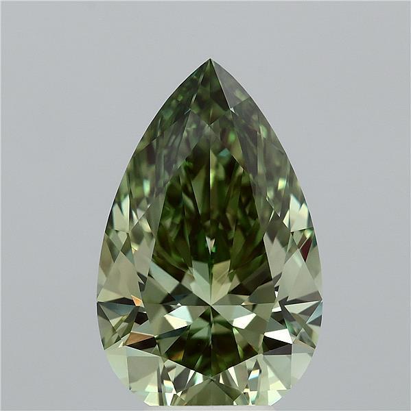 5.07 Ct. Fancy Vivid Green Pear Lab Grown Diamond