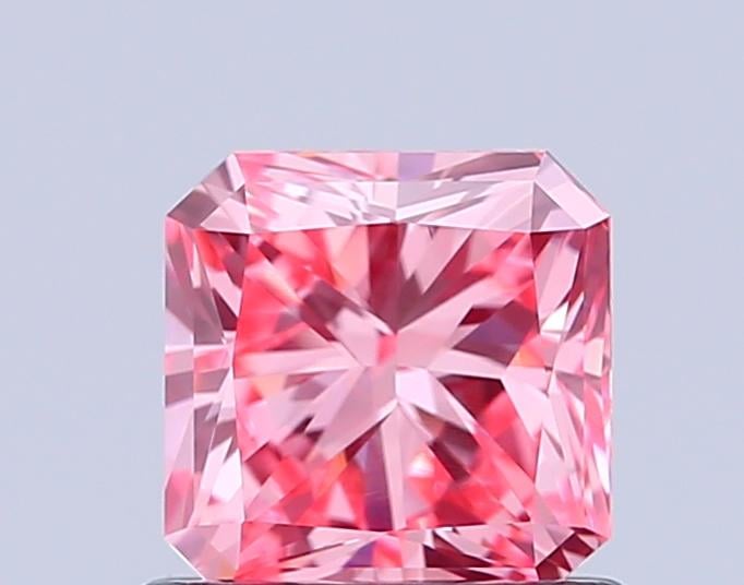 0.91 Ct. Fancy Vivid Pink Radiant Lab Grown Diamond