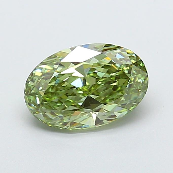 2.50 Ct. Fancy Vivid Green Oval Lab Grown Diamond