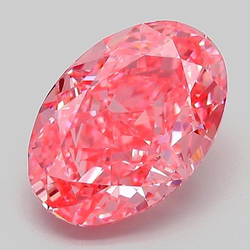 3.09 Ct. Fancy Vivid Pink Oval Lab Grown Diamond