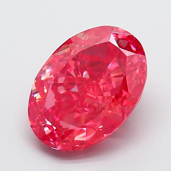 3.59 Ct. Fancy Vivid  Red Oval Lab Grown Diamond
