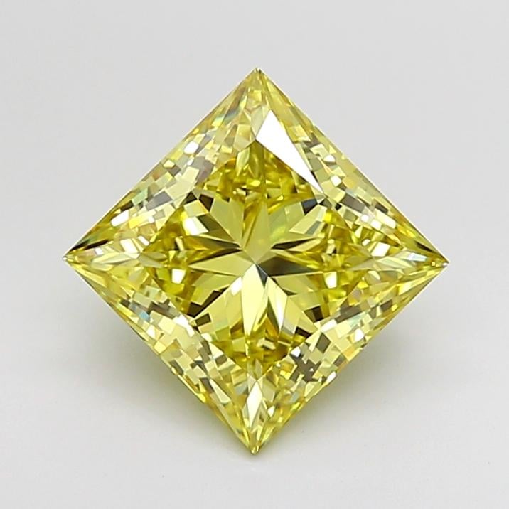 3.08 Ct. Fancy Intense  Yellow Princess Lab Grown Diamond