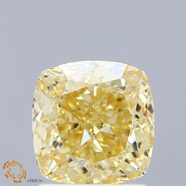 1.71 Ct. Fancy Intense Yellow Cushion Lab Grown Diamond