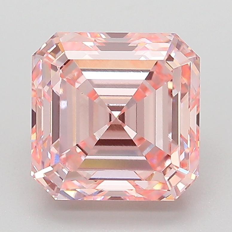 3.03 Ct. Fancy Intense  Pink Asscher Lab Grown Diamond