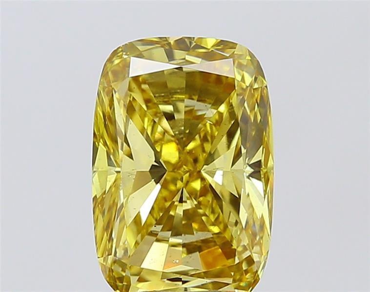 4.00 Ct. Fancy Intense Yellow Cushion Lab Grown Diamond