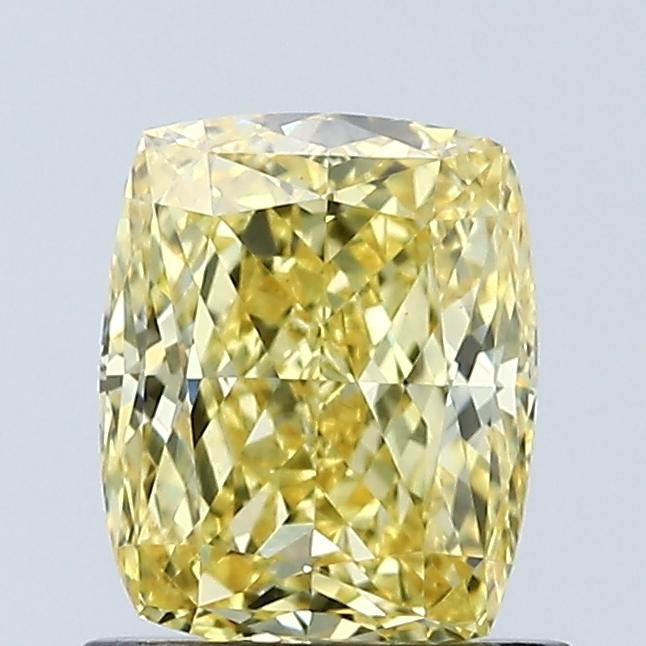 1.01 Ct. Fancy Vivid Yellow Cushion Lab Grown Diamond