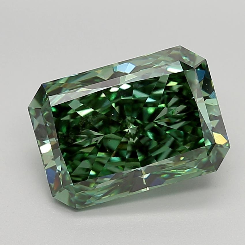 5.01 Ct. Fancy Vivid  Green Radiant Lab Grown Diamond