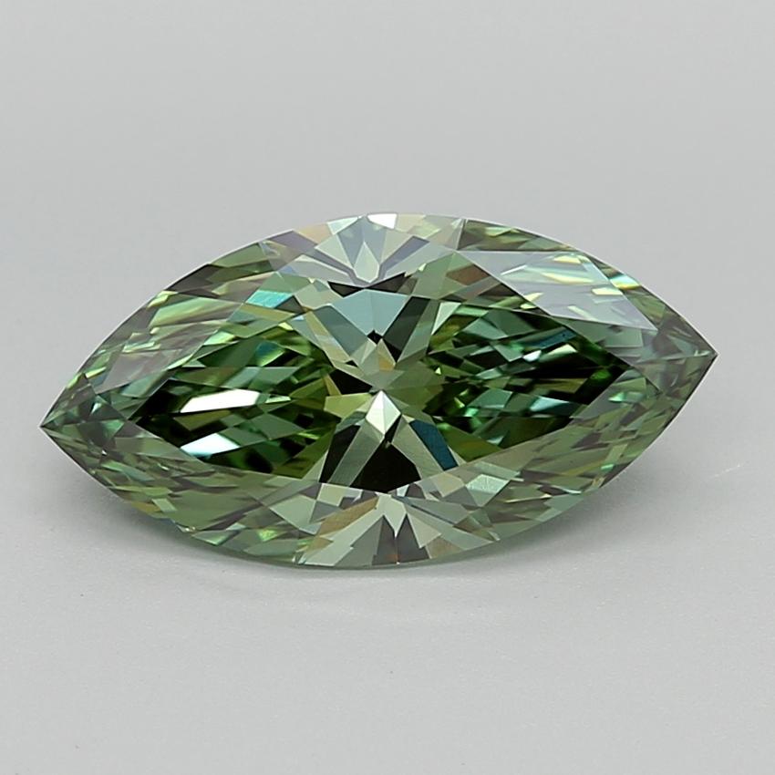 3.06 Ct. Fancy Vivid  Green Marquise Lab Grown Diamond