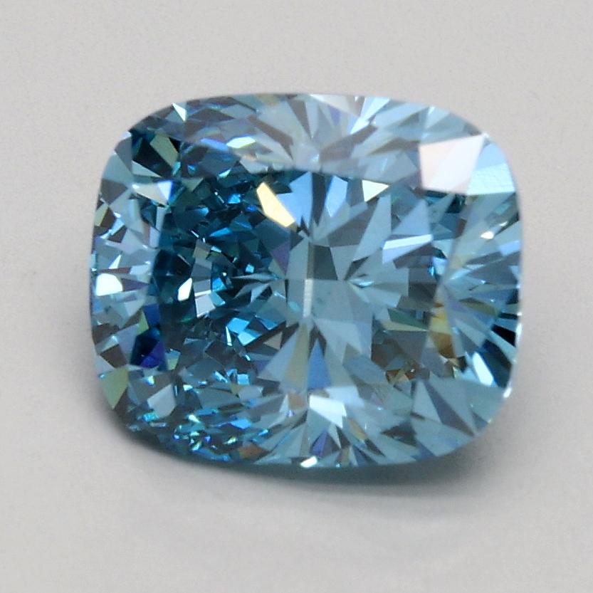 1.56 Ct. Fancy Vivid Blue Cushion Lab Grown Diamond