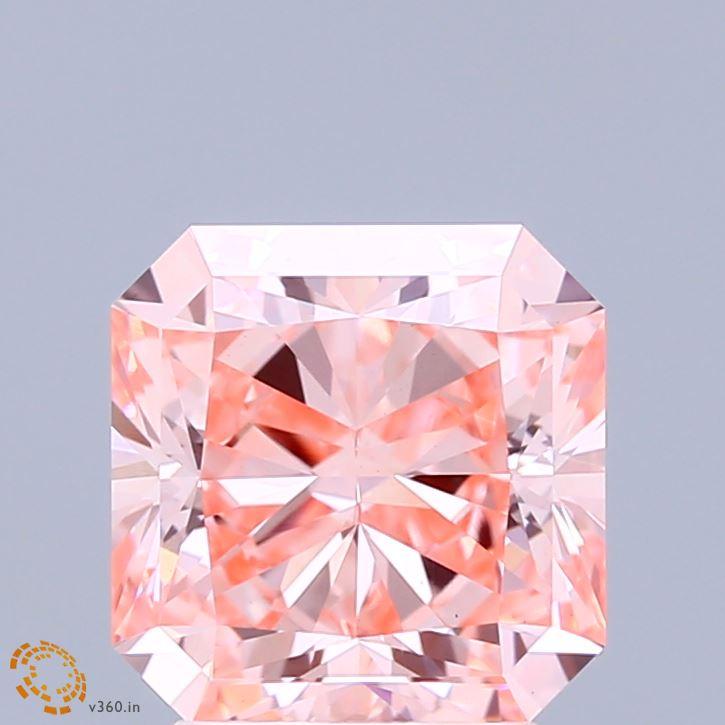 3.02 Ct. Fancy Vivid Pink Radiant Lab Grown Diamond