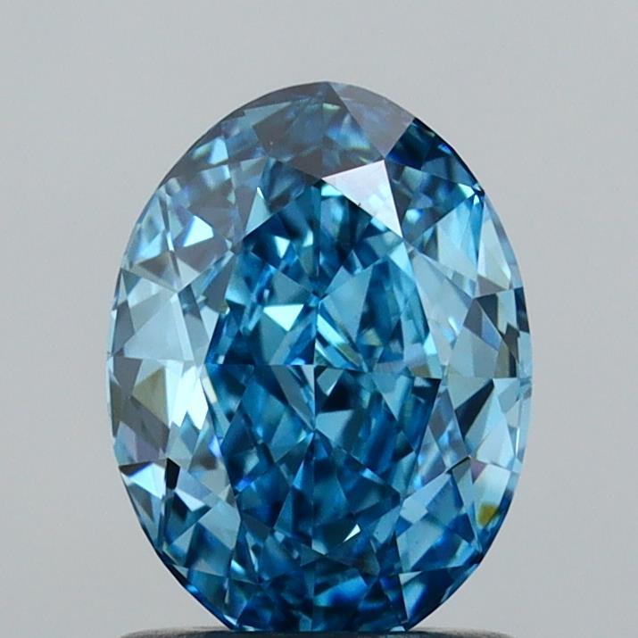 1.10 Ct. Fancy Vivid  Blue Oval Lab Grown Diamond