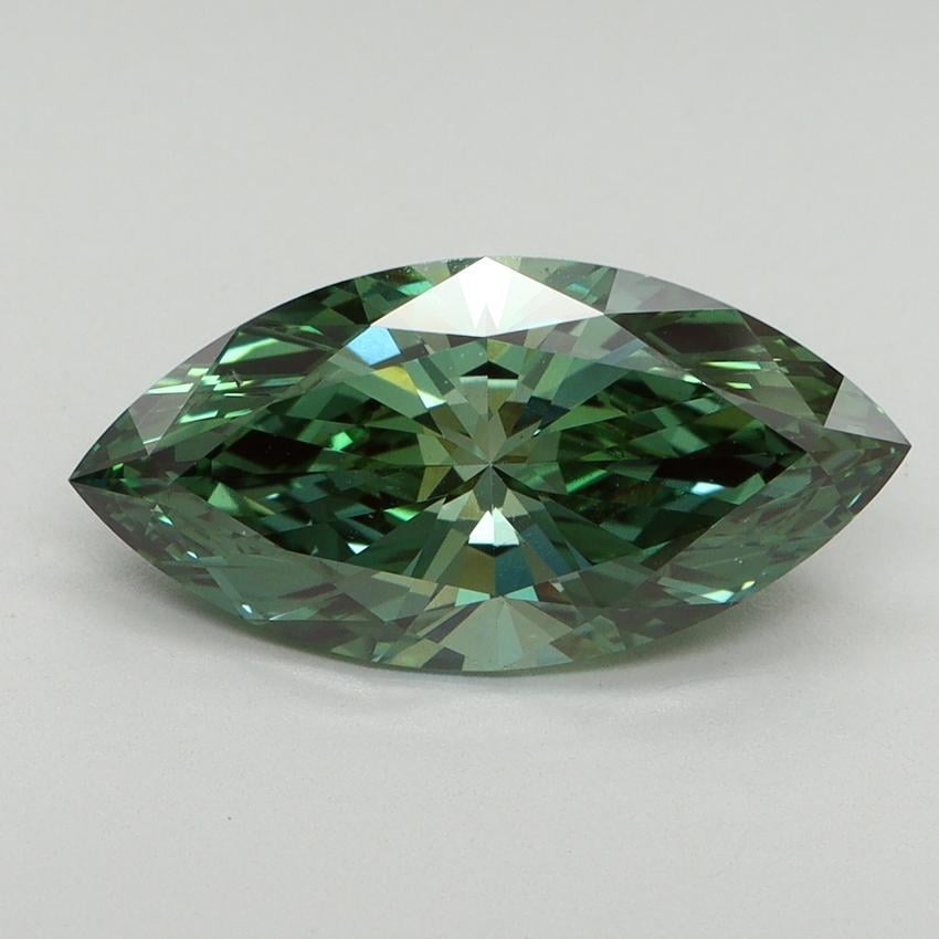 3.01 Ct. Fancy Vivid Pacific Green Marquise Lab Grown Diamond