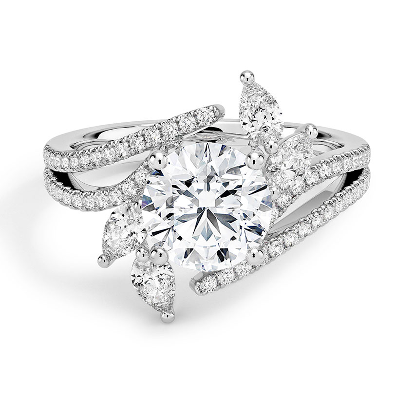 Custom Angled Bypass Diamond Ring