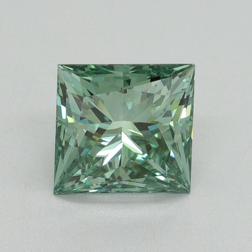 1.62 Ct. Fancy Vivid Green Princess Lab Grown Diamond