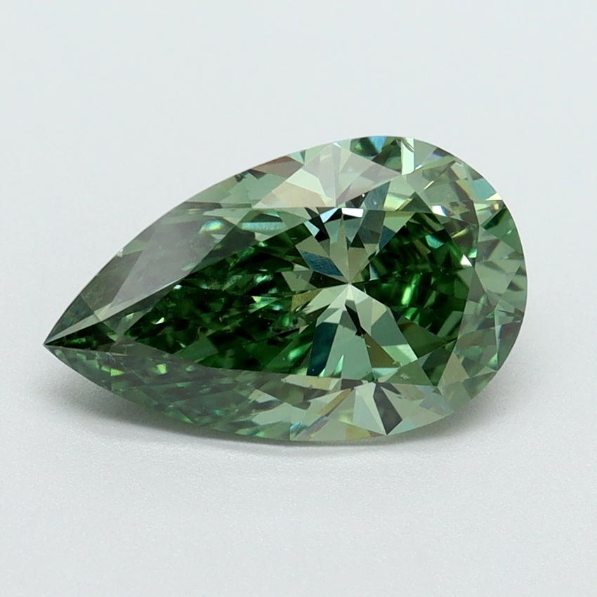2.00 Ct. Fancy Vivid Green Pear Lab Grown Diamond