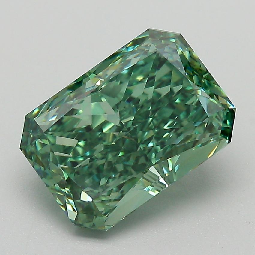 3.22 Ct. Fancy Vivid Green Radiant Lab Grown Diamond