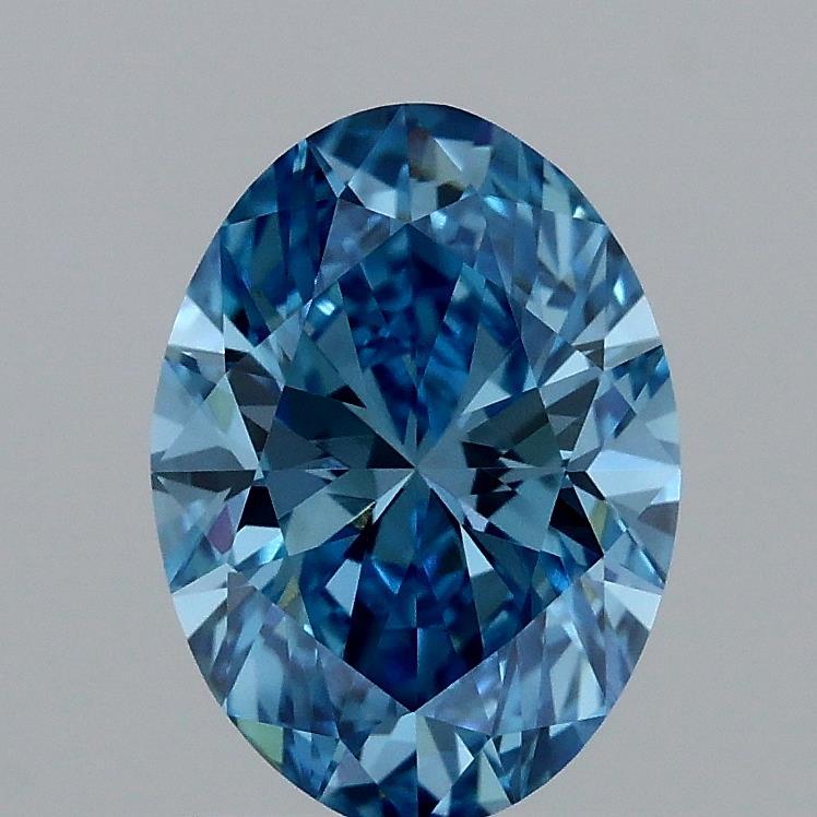 1.54 Ct. Fancy Vivid Blue Oval Lab Grown Diamond