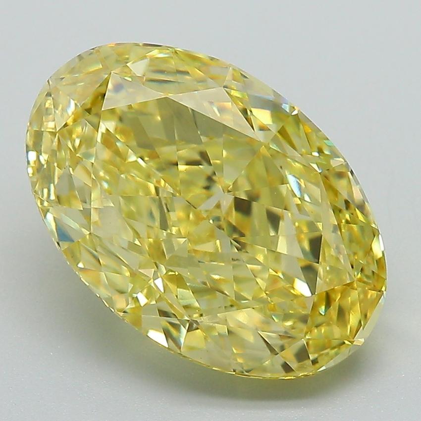 5.55 Ct. Fancy Vivid Yellow Oval Lab Grown Diamond