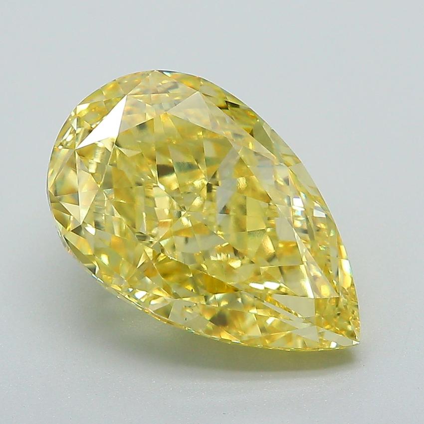 5.30 Ct. Fancy Vivid Yellow Pear Lab Grown Diamond