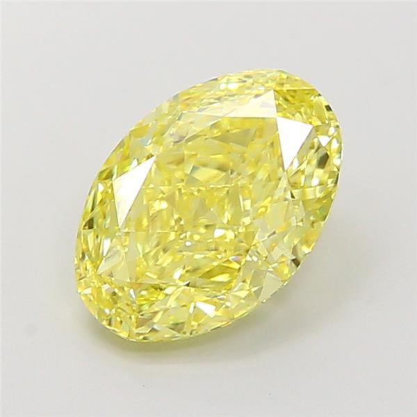 3.07 Ct. Fancy Intense Yellow Oval Lab Grown Diamond