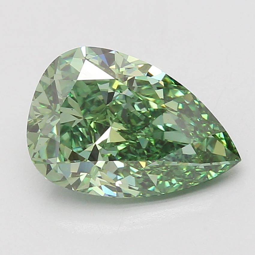 4.04 Ct. Fancy Vivid Green Pear Lab Grown Diamond
