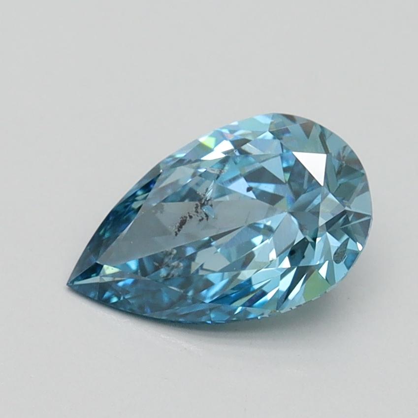 0.91 Ct. Fancy Vivid Blue Pear Lab Grown Diamond