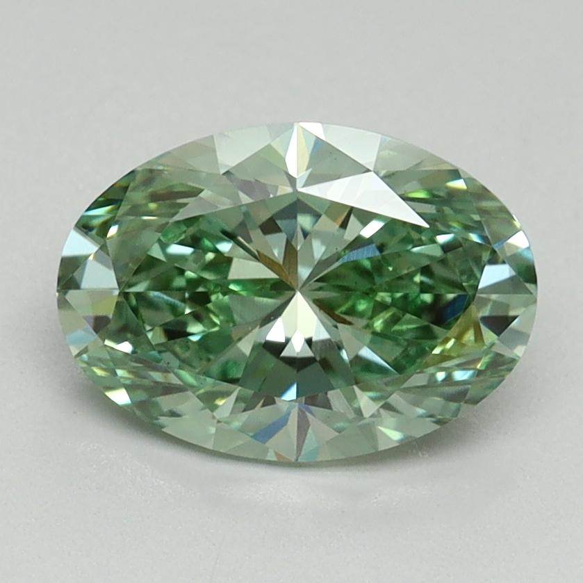 1.62 Ct. Fancy Vivid Green Oval Lab Grown Diamond