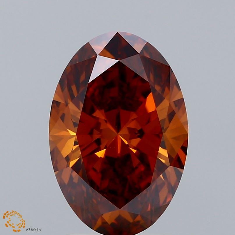 2.55 Ct. Fancy Deep  Orange Oval Lab Grown Diamond