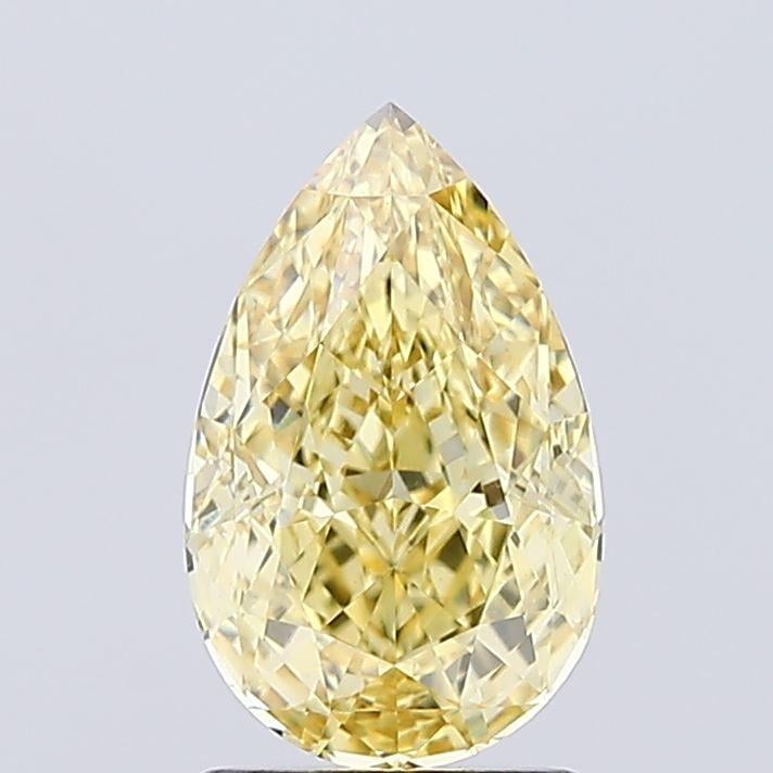 1.74 Ct. Fancy Vivid  Yellow Pear Lab Grown Diamond