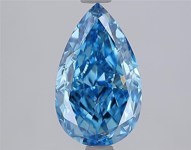 2.54 Ct. Fancy Vivid Blue Blue Pear Lab Grown Diamond