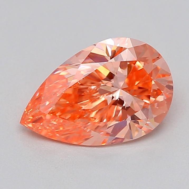 0.60 Ct. Fancy Vivid Orangy Pink Pear Lab Grown Diamond