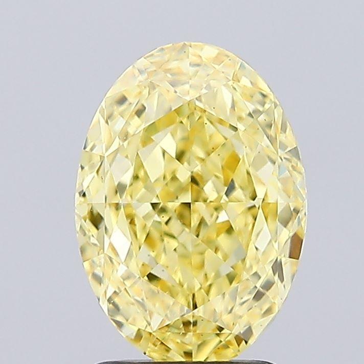 2.53 Ct. Fancy Vivid Yellow Oval Lab Grown Diamond