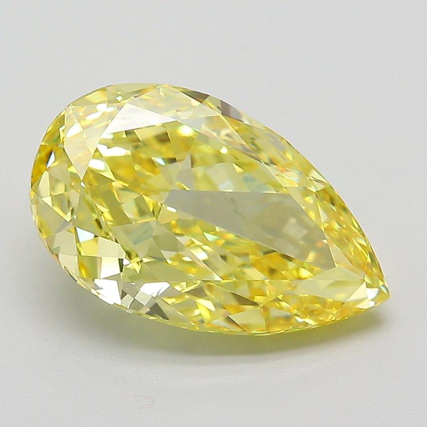 4.07 Ct. Fancy Intense  Yellow Pear Lab Grown Diamond