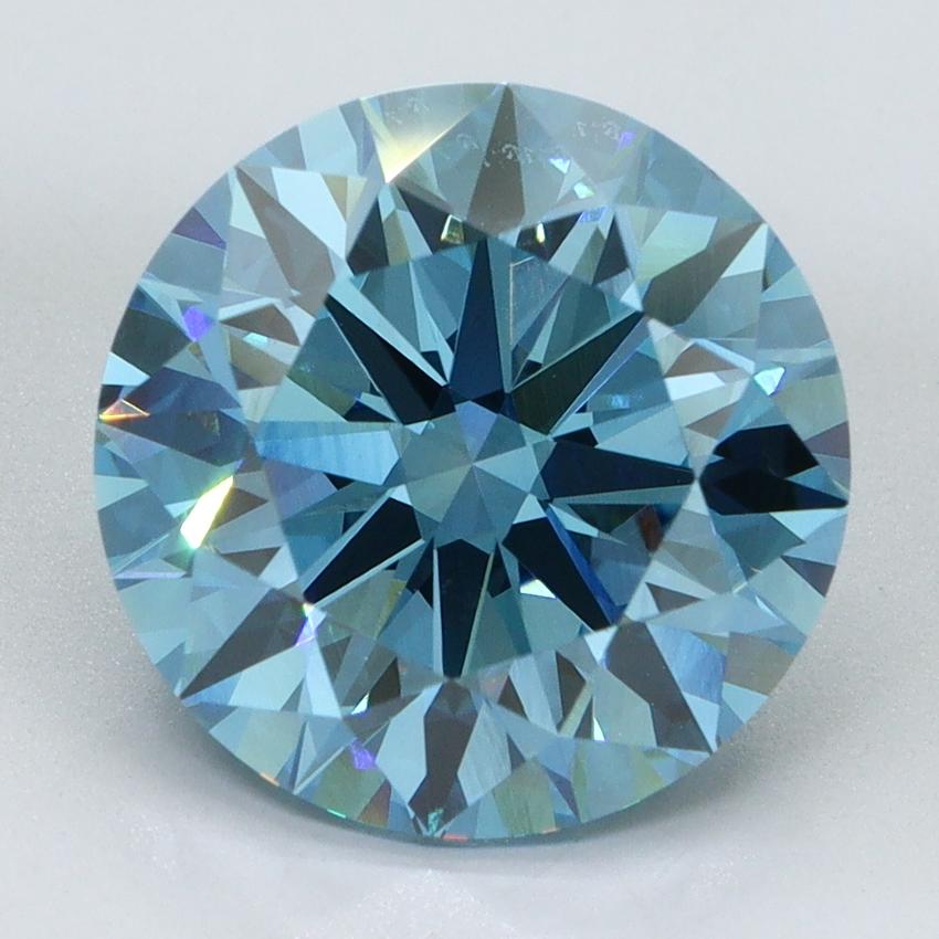 5.15 Ct. Fancy Vivid Malibu Blue Round Lab Grown Diamond