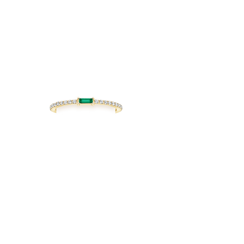 Rita Lab Created Emerald and Diamond Ring in 18K Yellow Gold