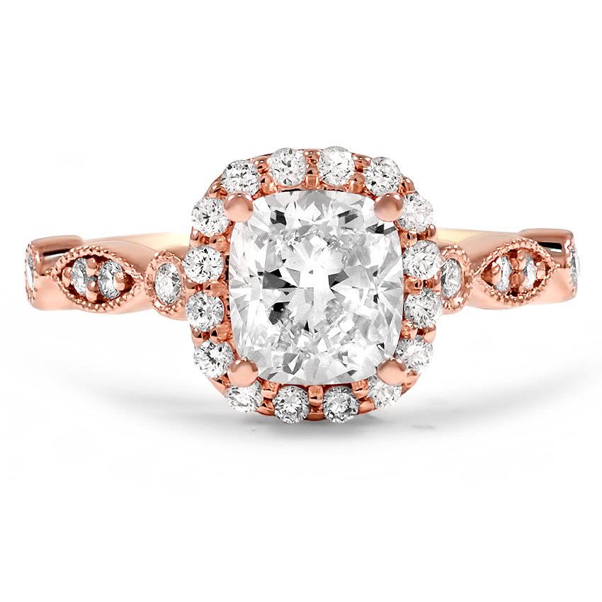 Custom Tiara-Inspired Diamond Halo Ring