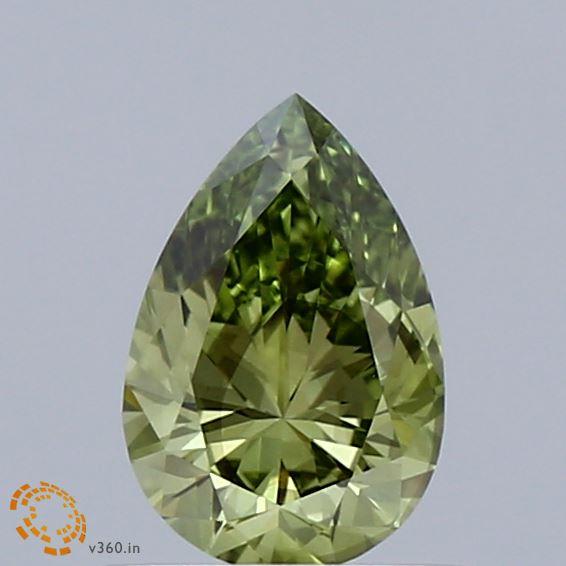 0.73 Ct. Fancy Vivid Green Pear Lab Grown Diamond