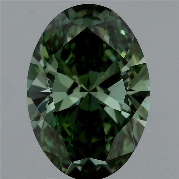 3.51 Ct. Fancy Vivid Green Oval Lab Grown Diamond