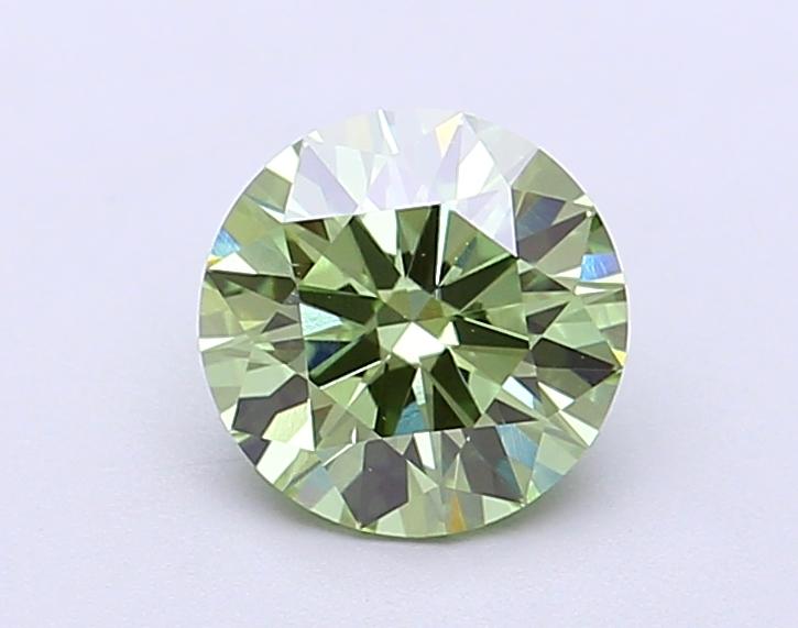 1.11 Ct. Fancy Vivid Green Round Lab Grown Diamond