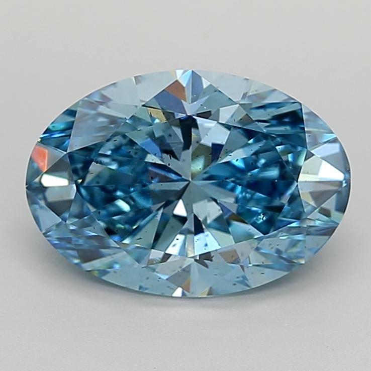 2.85 Ct. Fancy Vivid  Blue Oval Lab Grown Diamond